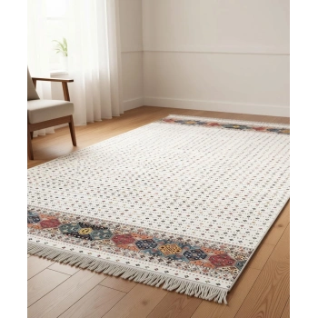 Motifli Çerçeve Detaylı Dekoratif Halı Kilim