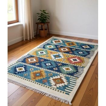 Etnik Desenli Modern Halı Dekoratif Kilim