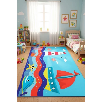 Deniz ve Sandal Çocuk Odası Halısı