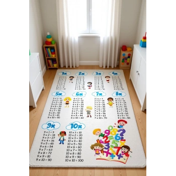 Çarpım Tablosu Eğitici Çocuk Odası Halısı