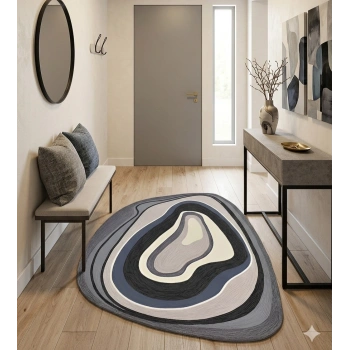BLG Home Amorf Dijital Baskı Dekoratif Halı 8002