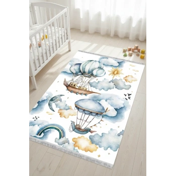 Blghome Bulut ve Uçan Balon Çocuk Odası Halısı