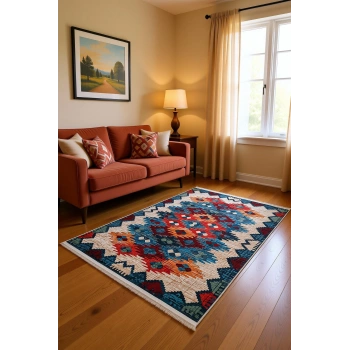 Blghome Dokuma Tabanlı Dijital Baskı Halı BLG3816