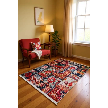 Blghome Dokuma Tabanlı Dijital Baskı Halı BLG3817