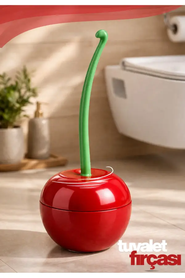 Dekoratif Kiraz Şeklinde Tuvalet Fırçası Plastik WC Klozet Fırçası Hijyenik