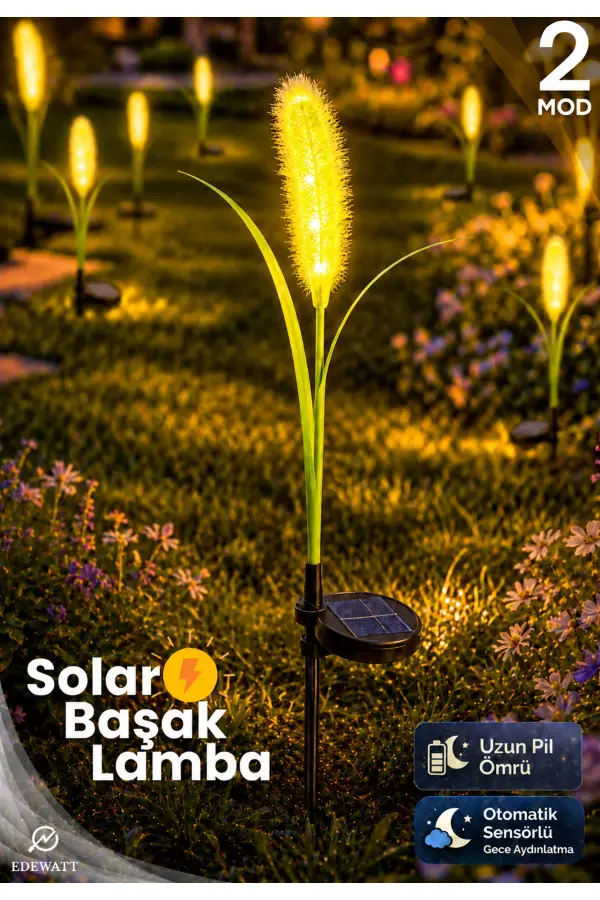 Dekoratif Başak Görünümlü SOLAR LED Lamba Güneş Enerjilli Su Geçirmez Bahçe Aydınlatma