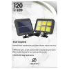 120 LED Ayrı Solar Panel Güneş Enerjili 3 Mod Duvar Lambası 5 METRE Kablolu Bahçe Aydınlatma