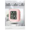Mini Akıllı Sıcaklık Nem Ölçer LCD Oda Termometre Duvara Takılabilen Masaüstü Isı Göstergesi PEMBE