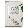 Dijital Duvar Saati Termometre Sıcaklık Ve Nem Ölçer Masa Saati Alarm LCD Ekran Duvara Takılır BEYAZ