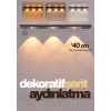 Sensörlü Şarjlı Dekoratif Gece Lambası Mutfak Geçmeli 3 Farklı Işık Rengi 40cm ŞERİT LED