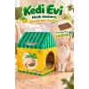 Ananas Desenli Karton Kedi Evi – Katlanabilir Süt Kutusu Tasarımı, Tırmalama Pedi Hediyeli Sempatik Kedi Yuvası