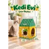 Ananas Desenli Karton Kedi Evi – Katlanabilir Süt Kutusu Tasarımı, Tırmalama Pedi Hediyeli Sempatik Kedi Yuvası