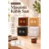 Ahşap Dijital Kübik Masa Saati Termometre ve Alarm