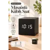 Ahşap Dijital Kübik Masa Saati Termometre ve Alarm