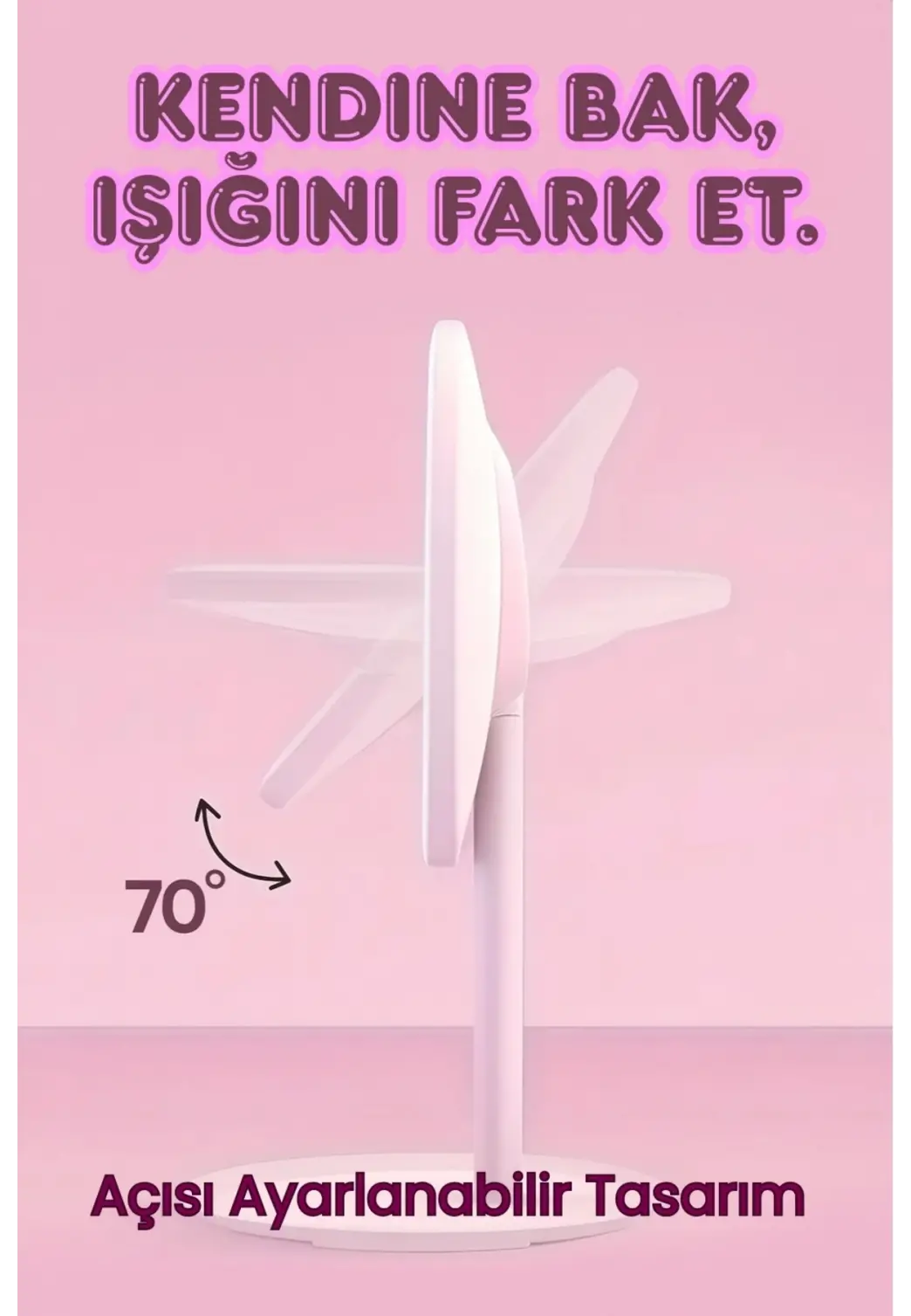 Dokunmatik Led Işıklı Usb Li Yuvarlak Masa Üstü Makyaj Aynası Makyaj Aynası Ledli
