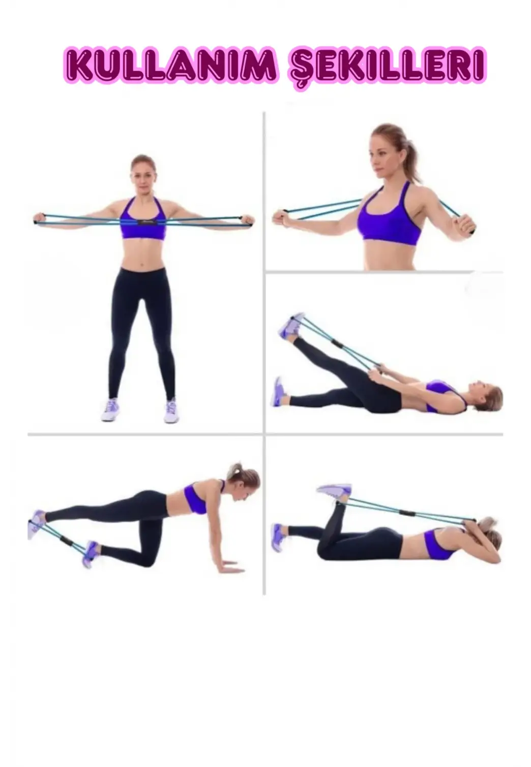 Pilates Direnç Lastiği Kalça Vücut Şekillendirici Yoga Kelebek Direnç Bandı Evde Spor