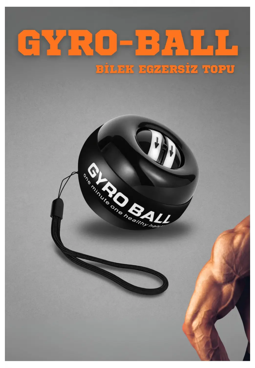 Gyro Ball El Bilek Egzersiz Topu Kol Kuvvet Güç Topu Powerball Kas Geliştirici