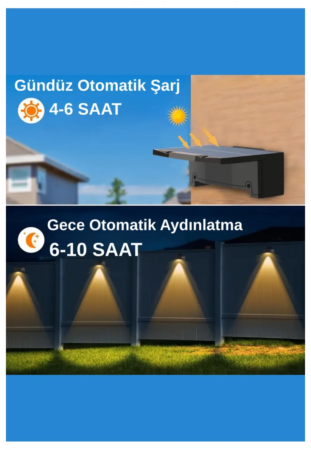 Yeni Model Solar Bahçe Aydınlatması Güneş Enerjili Duvar Lambası Merdiven Veranda Dekoratif Aplik