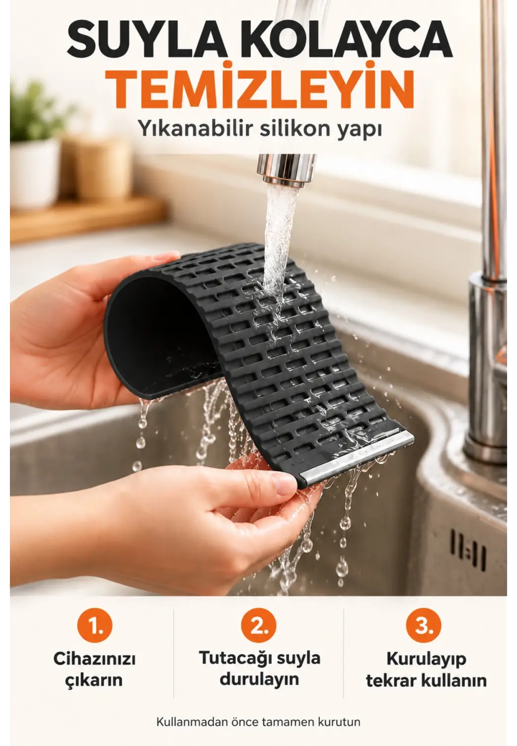 Esnek Silikon Telefon ve Tablet Tutacağı – Şekil Verilebilir Masaüstü Standı, SİYAH