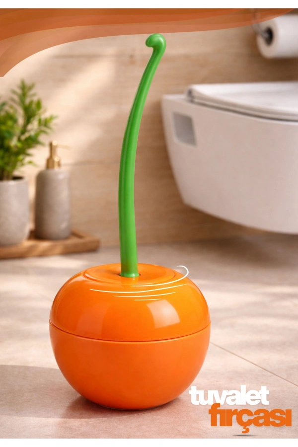 Dekoratif Portakal Şeklinde Tuvalet Fırçası Plastik WC Klozet Fırçası