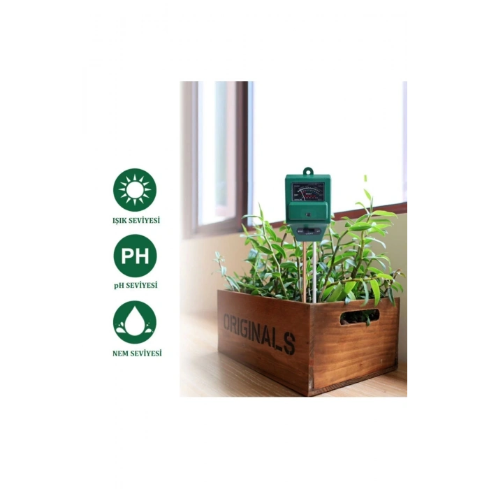 Toprak Nem Ölçer Ph Ölçer Işık Ölçer Ph Metre 3ü1 Arada