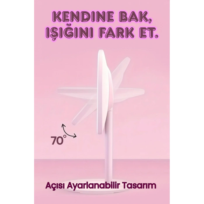 Dokunmatik Led Işıklı Usb Li Yuvarlak Masa Üstü Makyaj Aynası Makyaj Aynası Ledli