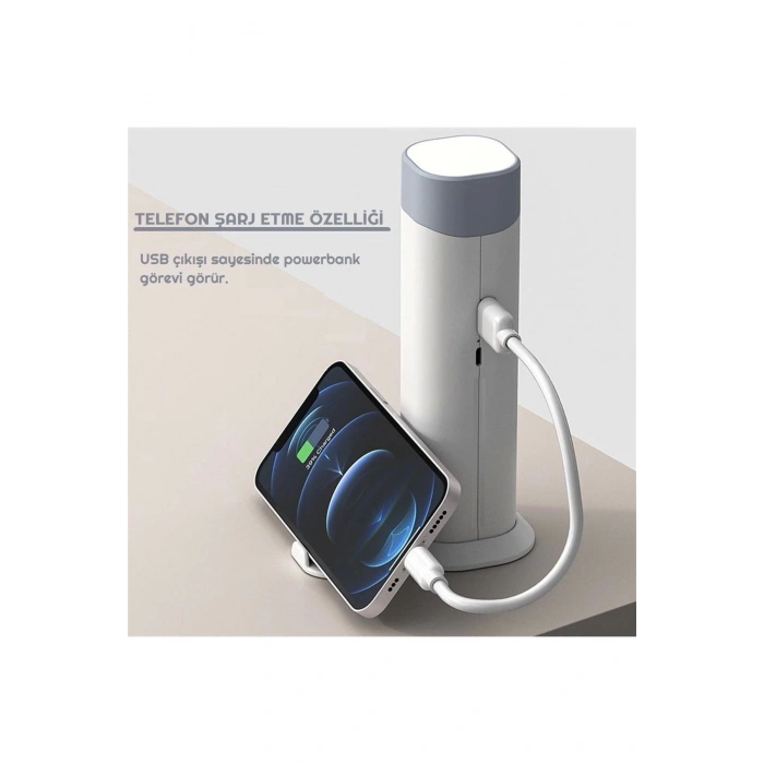 Şarjlı Dokunmatik 20 Led Çalışma Okuma Işığı Masa Lambası Kademeli Parlaklık Powerbank 1200mah