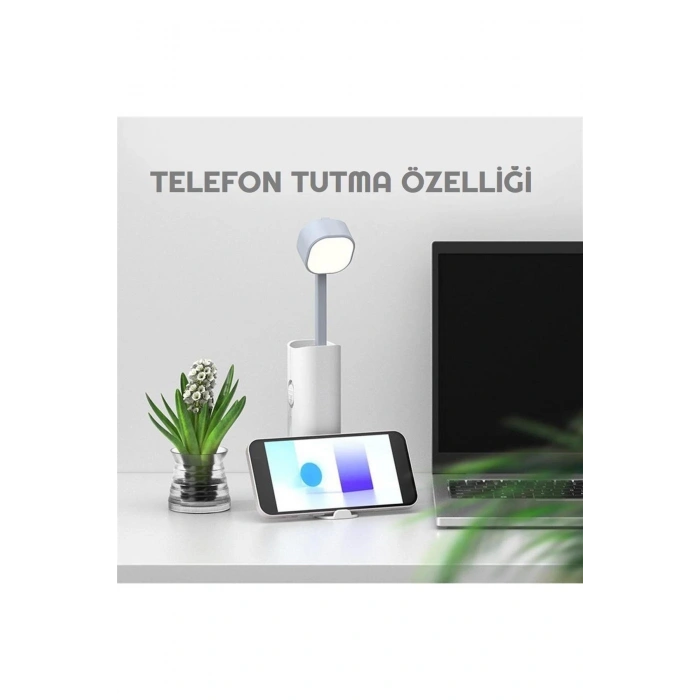 Şarjlı Dokunmatik 20 Led Çalışma Okuma Işığı Masa Lambası Kademeli Parlaklık Powerbank 1200mah