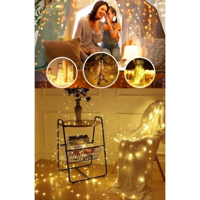 Perde Led 3mx3m Kumandalı 8 Fonksıyonlu 300 Ledli 10 Sarkıtlı Peri Ledi Usb Girişli