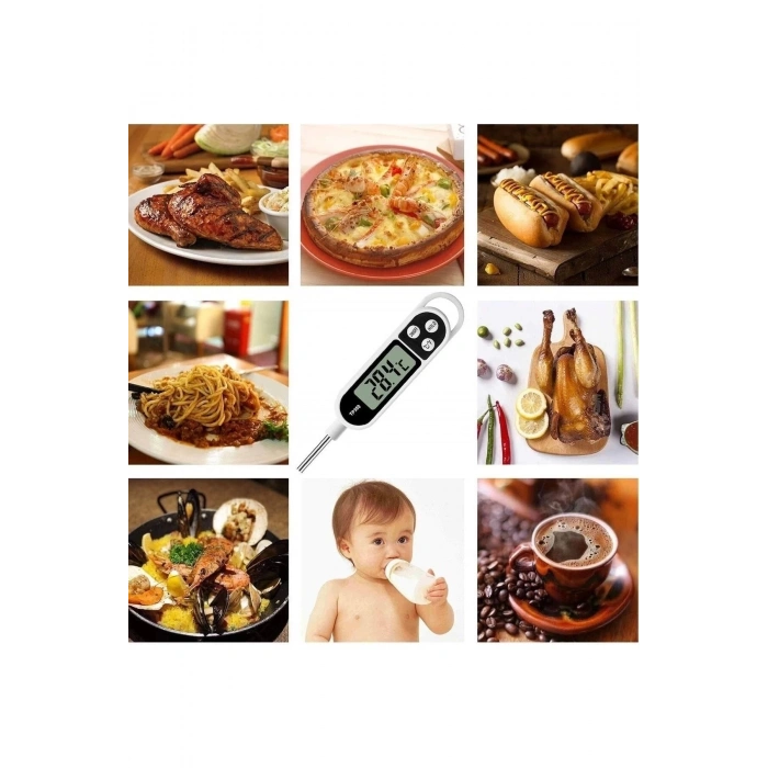 Çubuk Termometre Sıvı Gıda Et Su Yiyecek Sıcaklık Ölçer Mutfak Tp300