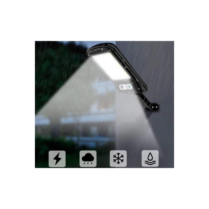 Güneş Enerjili Sokak Lambası Solar Duvar Lambası Hareket Sensörlü 3Mod Uzaktan Kumanda 120 Led Garaj