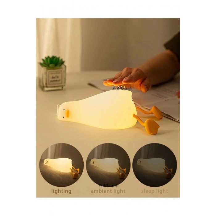 Çocuk Bebek Odası Gece Lambası Led Rgb Işıklı Sevimli Figürlü Renk Değiştiren Dokunmatik Silikon Pet