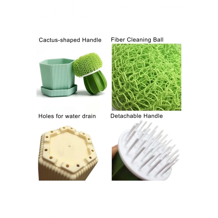 Kaktüs Fırça Dayanıklı Bulaşık Fırçalası