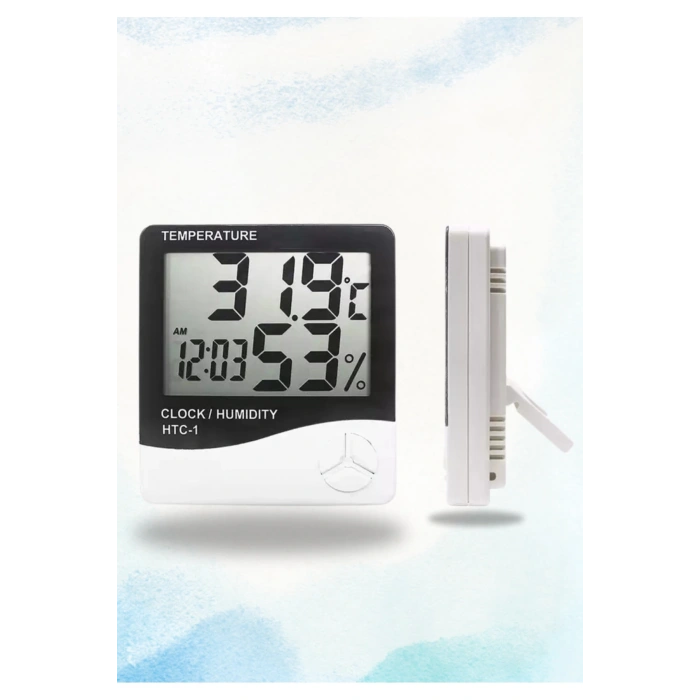Dijital Oda Termometre Sıcaklık Ve Nem Ölçer Masa Saati Alarm Pil DAHİL