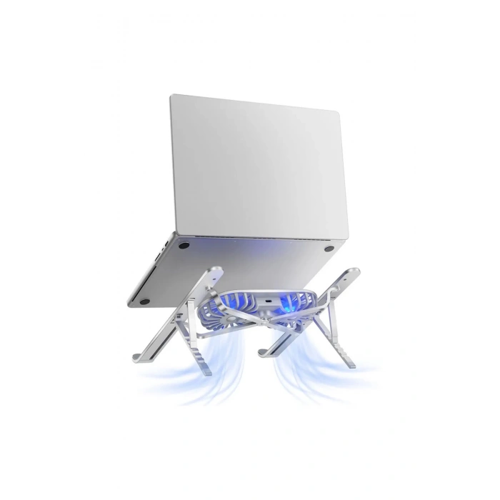 Alüminyum Katlanır Fanlı 6 Kademeli Laptop Macbook Uyumlu Notebook Yükseltici Tutucu Stand