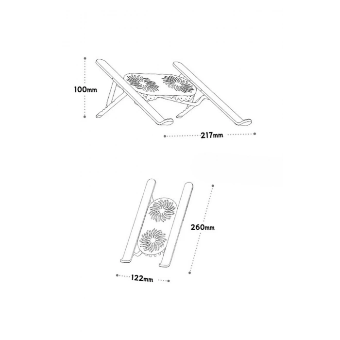 Alüminyum Katlanır Fanlı 6 Kademeli Laptop Macbook Uyumlu Notebook Yükseltici Tutucu Stand