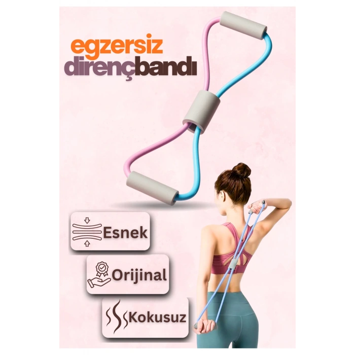 Pilates Direnç Lastiği Kalça Vücut Şekillendirici Yoga Kelebek Direnç Bandı Evde Spor