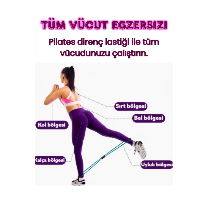 Pilates Direnç Lastiği Kalça Vücut Şekillendirici Yoga Kelebek Direnç Bandı Evde Spor