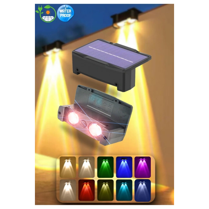 Yeni Model Solar Bahçe Aydınlatması Güneş Enerjili Duvar Lambası Merdiven Veranda Dekoratif Aplik