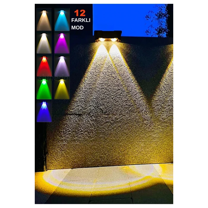 Yeni Model Solar Bahçe Aydınlatması Güneş Enerjili Duvar Lambası Merdiven Veranda Dekoratif Aplik