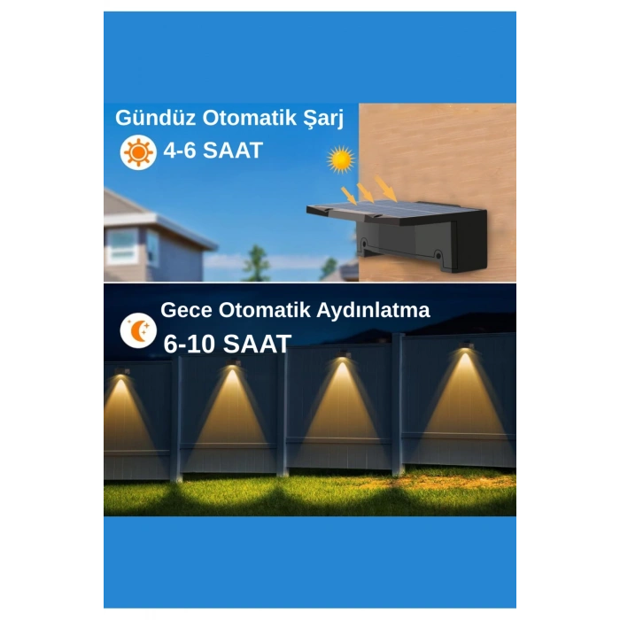 Yeni Model Solar Bahçe Aydınlatması Güneş Enerjili Duvar Lambası Merdiven Veranda Dekoratif Aplik