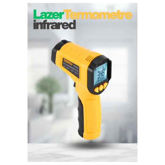 Lazer Odaklı Kızılötesi -50/+600°C Endüstriyel Katı-Sıvı Sıcaklık Ölçer İnfrared Termometre