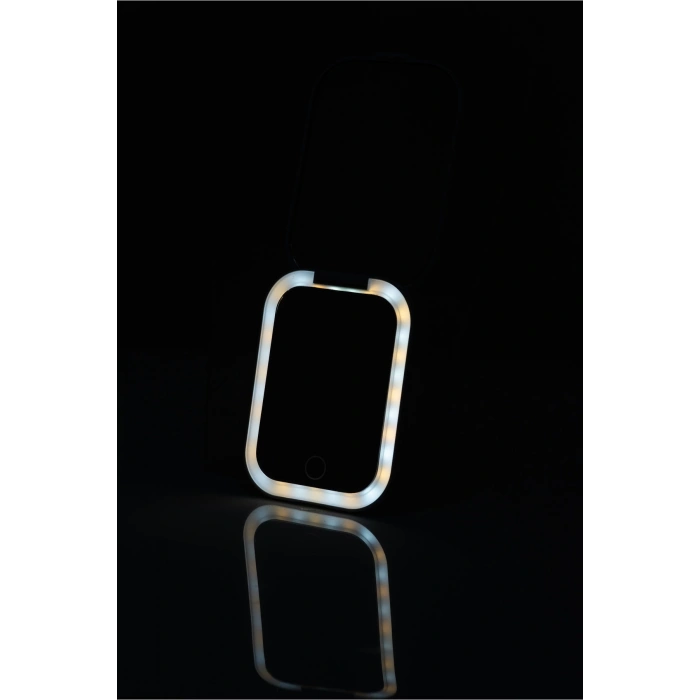 Beauty Pro Dokunmatik LED Işıklı Katlanabilen Makyaj Aynası-Şarj Edilebilir Uzun Kullanım Ömrü