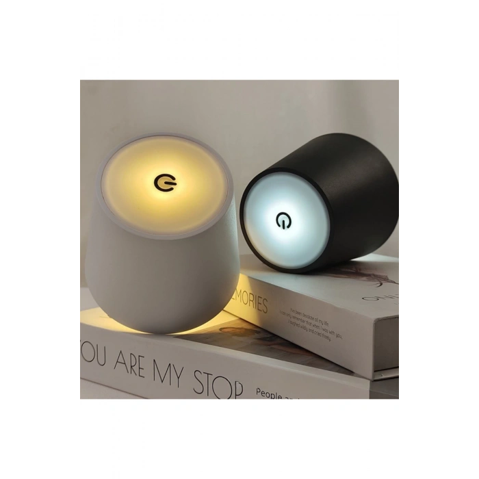 Kablosuz Şişe Lambası - Şarjlı Abajur Masa Işığı Dokunmatik Şişe İçin LED BEYAZ