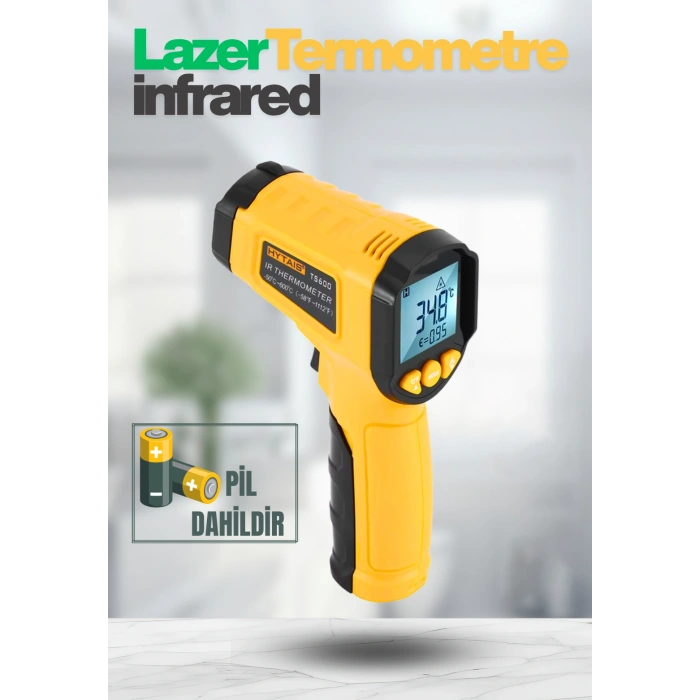 Lazer Odaklı Kızılötesi -50/+600°C Endüstriyel Katı-Sıvı Sıcaklık Ölçer İnfrared Termometre