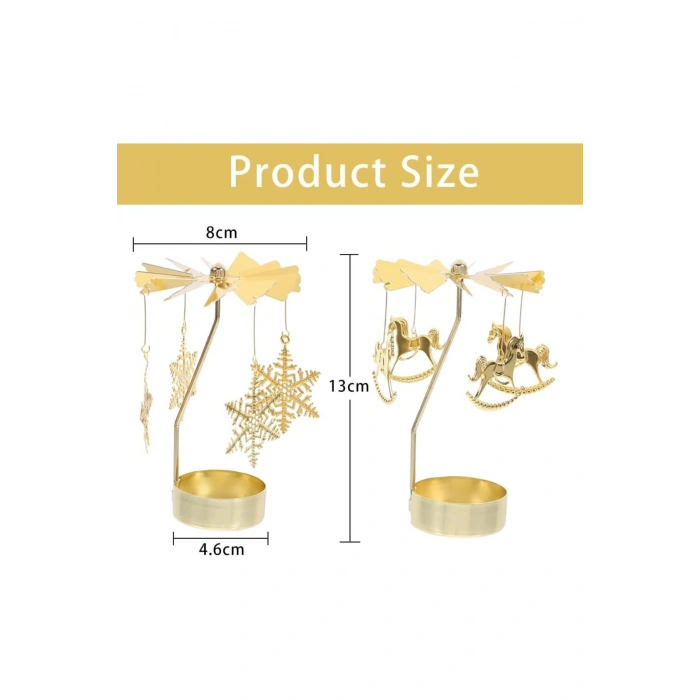 Dekoratif Isı ile Dönen Mumluk Gold Metal Ev Dekoru Kar Tanesi Hediyelik Şık Tasarım