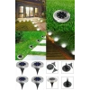 Solar Güneş Enerjili 8 Ledli Kazıklı Zemin Bahçe Aydınlatması Gün Işığı4 Lü Set Yere Saplamal