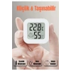 Mini Akıllı Sıcaklık Nem Ölçer LCD Oda Termometre Duvara Takılabilen Masaüstü Isı Göstergesi BEYAZ