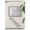 Dijital Duvar Saati Termometre Sıcaklık Ve Nem Ölçer Masa Saati Alarm LCD Ekran Duvara Takılır BEYAZ