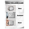 Dijital Duvar Saati Termometre Sıcaklık Ve Nem Ölçer Masa Saati Alarm LCD Ekran Duvara Takılır BEYAZ
